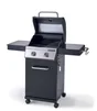 Barbecue au gaz - 130 x 55 x 114 cm - NATERIAL Kenton, 2 brûleurs, noir