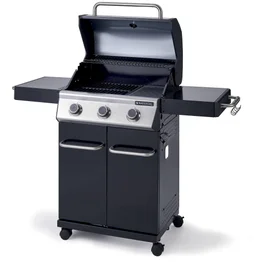 Barbecue au gaz - 142 x 55 x 114 cm - NATERIAL Kenton, 3 brûleurs, noir