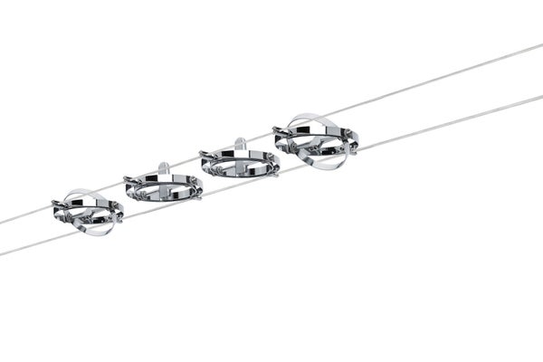 Kit Complet Câble Gu5.3 Cardan Métal Chrome / Chrome Mat, 4 Paulmann
