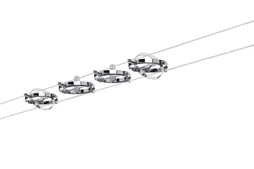 Kit Complet Câble Gu5.3 Cardan Métal Chrome / Chrome Mat, 4 Paulmann