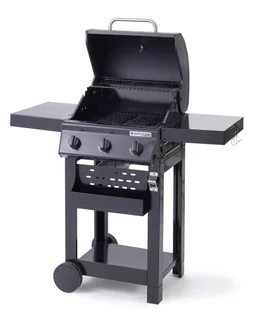 Barbecue au gaz - 114 x 55 x 114 cm - NATERIAL Alton, 3 brûleurs, noir