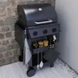 Barbecue au gaz - 114 x 55 x 114 cm - NATERIAL Alton, 3 brûleurs, noir