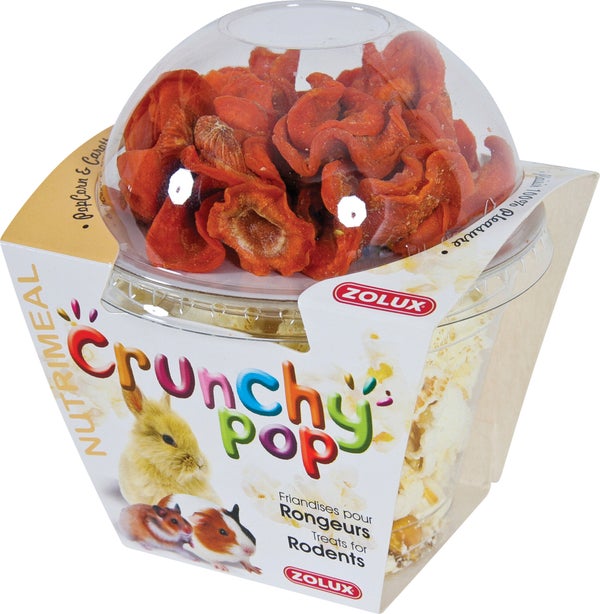 Friandise rongeur crunchy pop corn carotte 43g