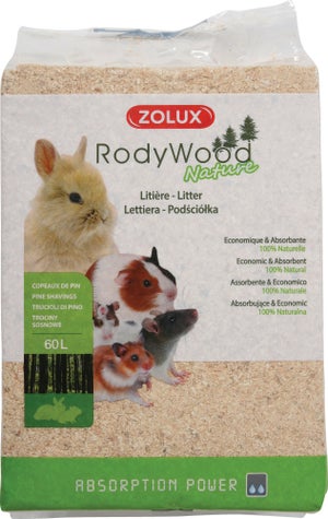 Litière rodywood nature 60L