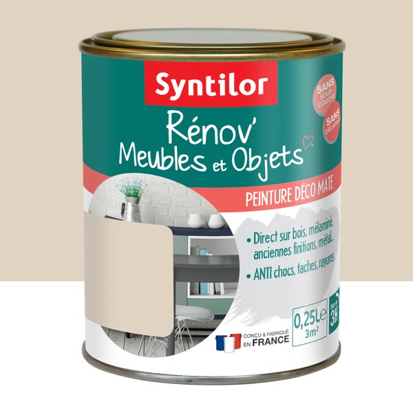 Peinture meuble et boiserie Rénov SYNTILOR beige poudré mat 250 ml