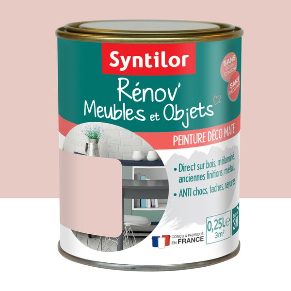 Peinture meuble et boiserie Rénov' SYNTILOR vieux rose mat 250 ml