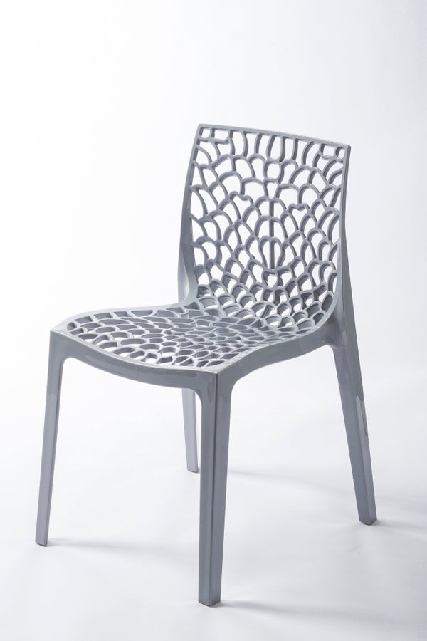 Chaise de jardin Grafik en résine injectée gris / argent