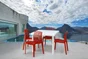 Chaise de jardin TELEHIT GARDEN Grafik en résine injectée rouge