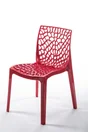 Chaise de jardin TELEHIT GARDEN Grafik en résine injectée rouge