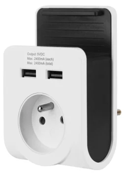 Chargeur Usb Sans Câble Compact, 1 Prises Blanc Lexman