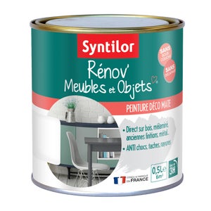 Peinture meuble et boiserie Rénov SYNTILOR blanc mat 0.5 l