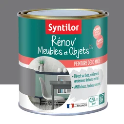 Peinture meuble et boiserie Rénov' SYNTILOR gris urbain mat 0.5 l