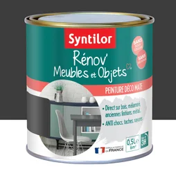 Peinture meuble et boiserie Rénov' SYNTILOR noir mat 0.5 l