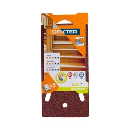 Lot de 5 patins abrasifs DEXTER grains 40, 93 x 185 mm