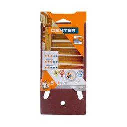 Lot De 5 Patins Abrasifs Dexter, 93 X 185 Mm, Grains 120