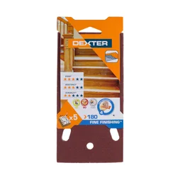 Lot De 5 Patins Abrasifs Dexter, 93 X 185 Mm, Grains 180