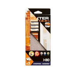 Lot De 3 Patins Abrasifs Dexter Pro, 93X185 Mm, Grains 80