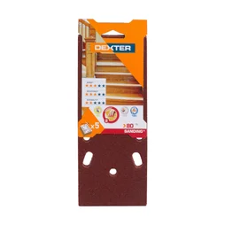 Lot De 5 Garnitures Abrasives Dexter, 93 X 230 Mm, Grains 80