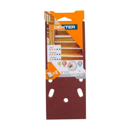 Lot De 5 Garnitures Abrasives Dexter, 93 X 230 Mm, Grains 120
