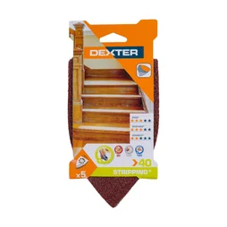 Lot De 5 Patins Abrasifs Dexter, 105 X 175 Mm, Grains 40