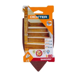 Lot De 5 Patins Abrasifs Dexter, 105 X 175 Mm, Grains 80