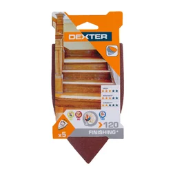 Lot De 5 Patins Abrasifs Dexter, 93 X 93 Mm, Grains 120