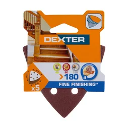 Lot De 5 Patins Abrasifs Dexter, 93 X 93 Mm, Grains 180