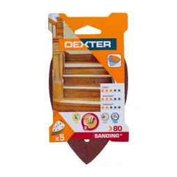 Lot De 5 Patins Abrasifs Dexter, 140 X 98 Mm, Grains 80