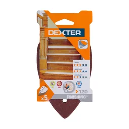 Lot De 5 Patins Abrasifs Dexter, 140 X 98 Mm, Grains 120