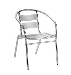 Fauteuil de jardin en aluminium Coffee time gris