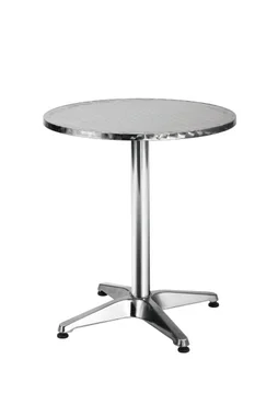 Table de jardin Coffee time rond gris argent, 2 personnes