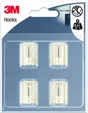 Lot de 4 crochets adhésif 3M, blanc