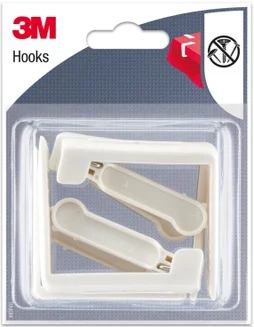 Lot de 4 crochets à clipser 3M, blanc