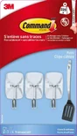 Lot de 3 crochets adhésif pointe métal, COMMAND transparent 0.225 kg