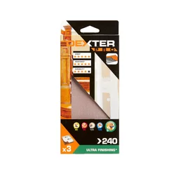 Lot De 3 Patins Abrasifs Dexter Pro, 93X185 Mm, Grains 240