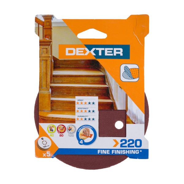 Lot de 5 Abrasifs excentriques Diam. 125 grain 220 DEXTER