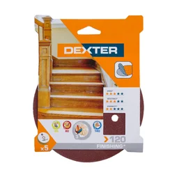 Lot De 5 Disques Abrasifs Dexter, 150 Mm, Grains 120