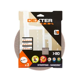 Lot De 3 Disques Abrasifs Dexter Pro, 225 Mm, Grains 80