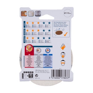 Abrasif Perceuse/Meuleuse Diametre 115 Grain 80 Lot De 5 Dexter
