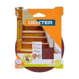 Lot De 5 Disques Abrasifs Dexter, 127 Mm, Grains 40