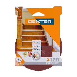 Lot De 5 Disques Abrasifs Dexter, 127 Mm, Grains 120