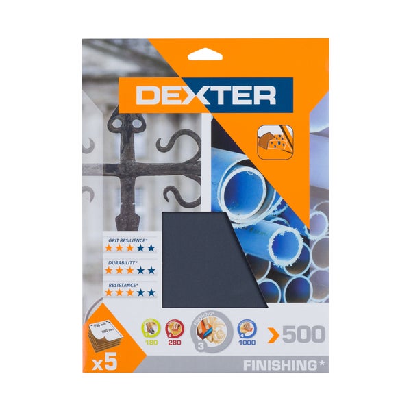 Abrasif carrosserie 230x280 grain 500 DEXTER 5 pcs