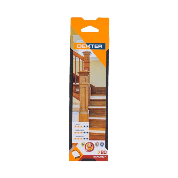 Bloc abrasif bois 225x70 grain 80 DEXTER 1 pc