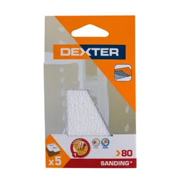 Abrasif plâtre 100x70 grain 80 DEXTER 5 pc