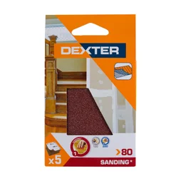 Lot de 5 papiers abrasifs feuille oxyde d'alumine, DEXTER, l.70 x L.100 mm grai