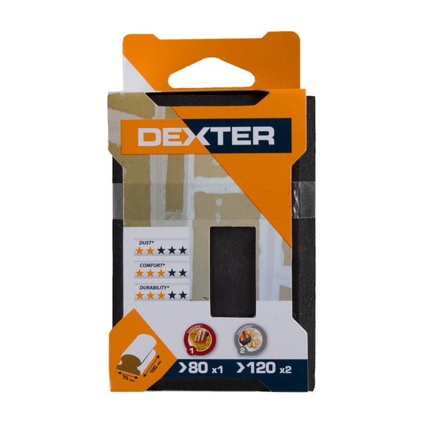 Cale à poncer abrasive DEXTER, 70 x 100 mm