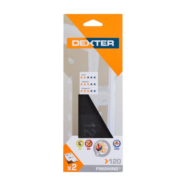 Abrasif plâtre 93x230 grain 120 DEXTER 2 pcs