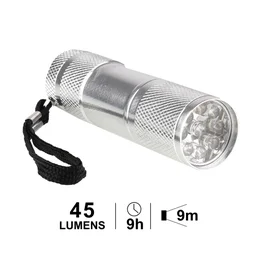 Mini torche piles 45 lm 9 mètres alu argent LEXMAN