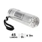 Mini torche piles 45 lm 9 mètres alu argent LEXMAN