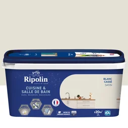 Peinture Mur Cuisine Et Bain Ripolin Blanc Cassé Satiné 2 L